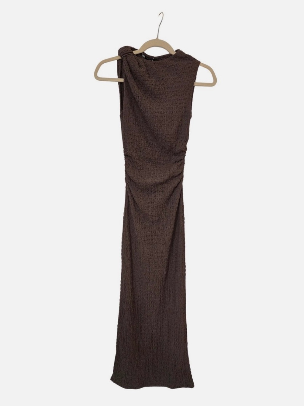 ZARA Textured Brown dress